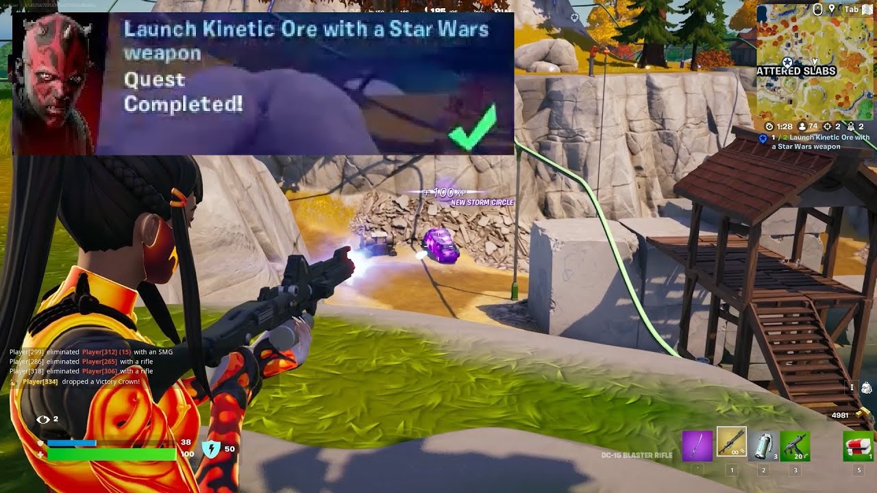 Launch Kinetic Ore With a Star Wars Weapon Fortnite