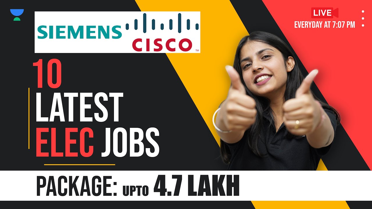 Hiring Electrical Engineer 2022 | SIEMENS CISCO | Freshers | Permanent Job | Job Alerts |JJ Anu