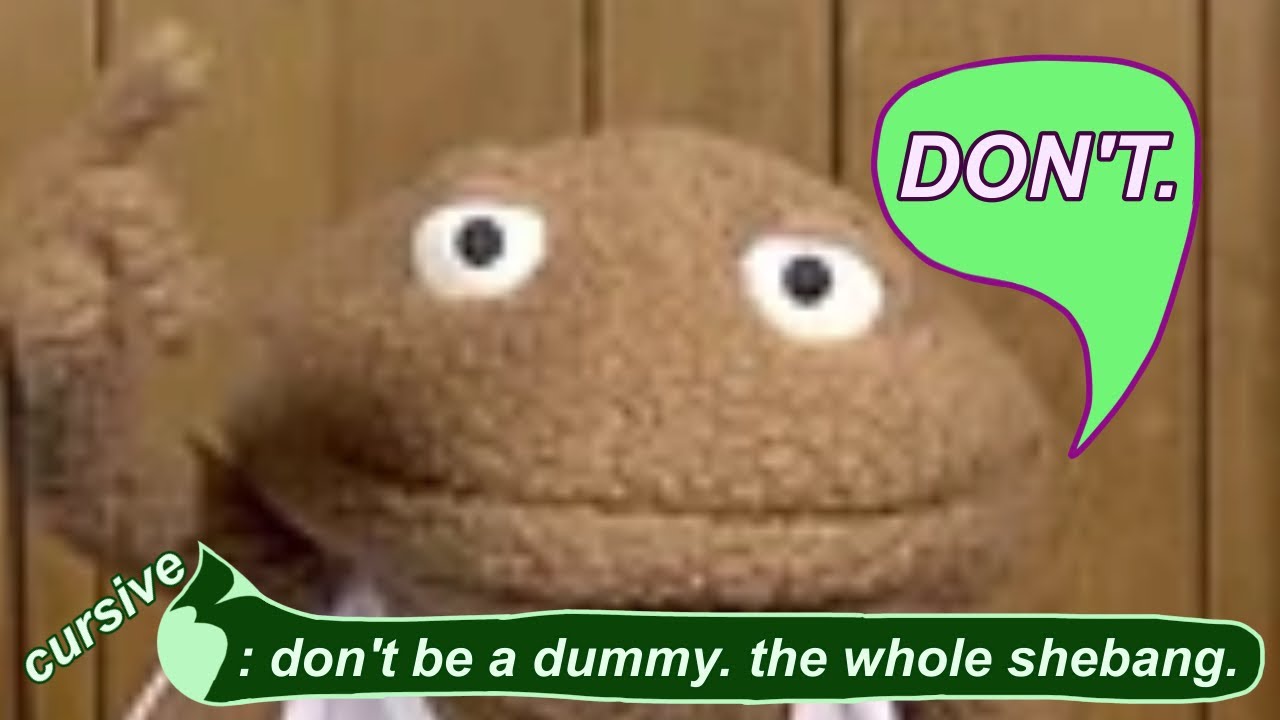 don't be a dummy. the whole shebang.