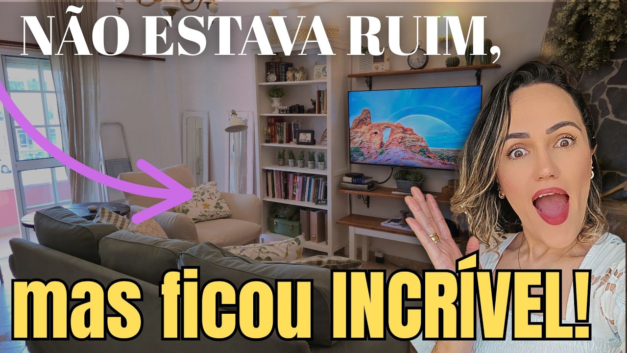Transformação da Sala: Cortei Móvel, Pintei Lareira e Criei Mesa de Centro!