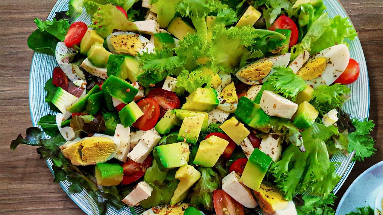 Salada Verde Com ABACATE Fácil Linda e Deliciosa 😋 #salada #abacate #saudável