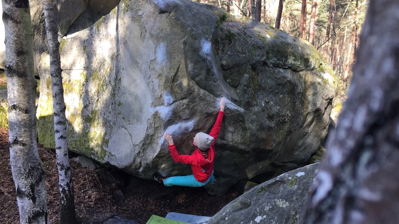 Fontainebleau - Respect D'Intention (7A) - Girl Beta