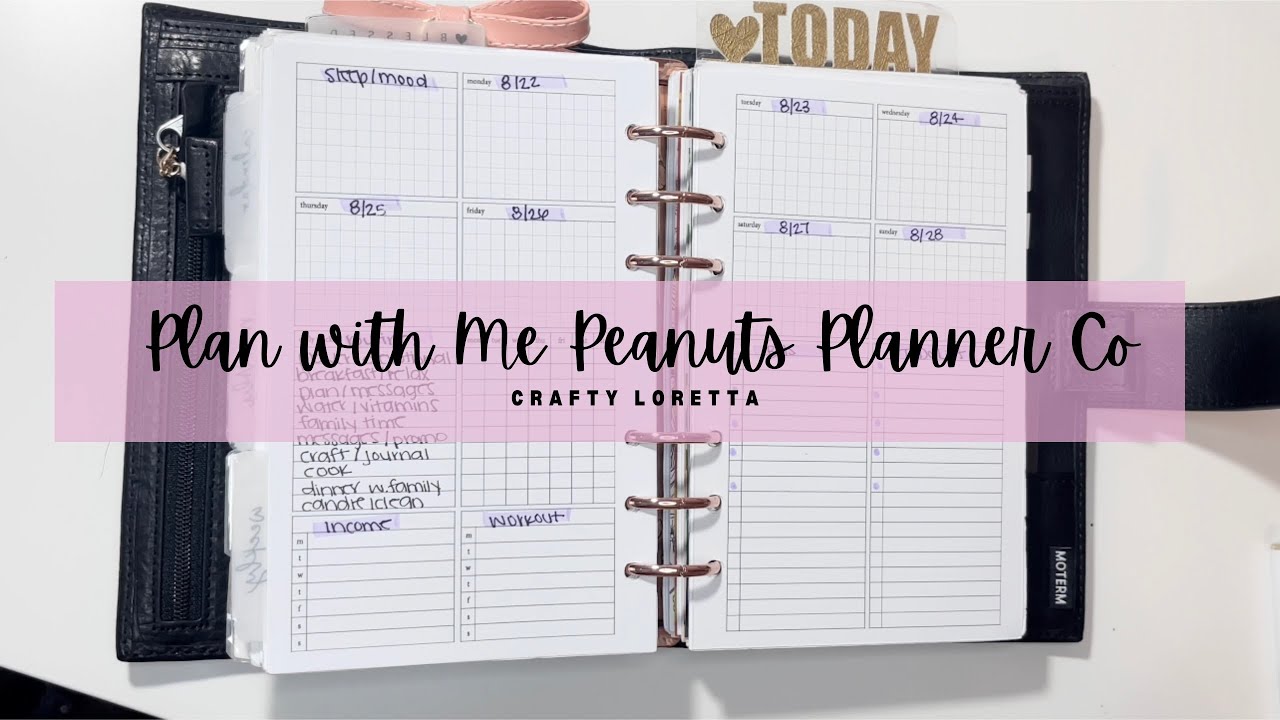 Functional Plan with Me | Moterm Midnight | Peanuts Planner Co Inserts