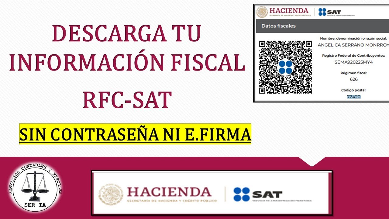 DESCARGA TU RFC SAT SOLO CON TU RFC o CURP- SIN CONTRASE&Ntilde;A NI E.FIRMA Descargar tus datos fiscales