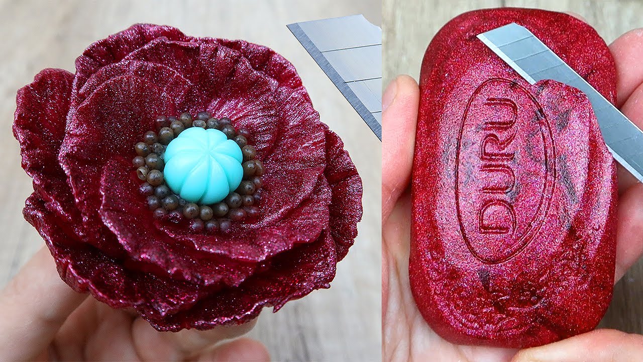 Relaxing Soap Carving ASMR. Satisfying Soap and lipstick cutting. Corte de jabón - 457