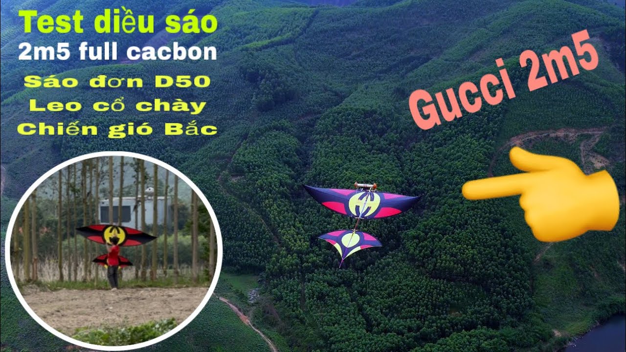 BôngxùChannel/Test diều sáo thương hiệu gucci 2m5 cùng sáo đơn d50 loe cổ chày chiếm gió Bắc 