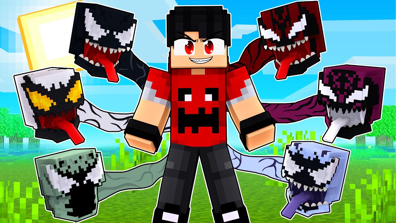 Ganhei TODAS SYMBIONTES DO VENOM no Minecraft