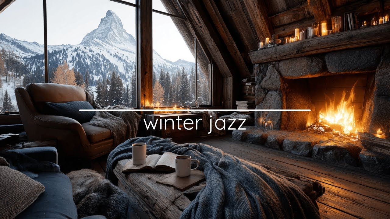 Quiet Winter Sunday ❄️☕ Peaceful Cabin Atmosphere & Smooth Jazz | Calm Winter Jazz Ambience
