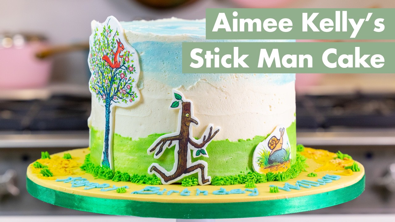 AIMEE KELLY: How to make a character Birthday Cake | Bake it with Aimee Kelly #stickman