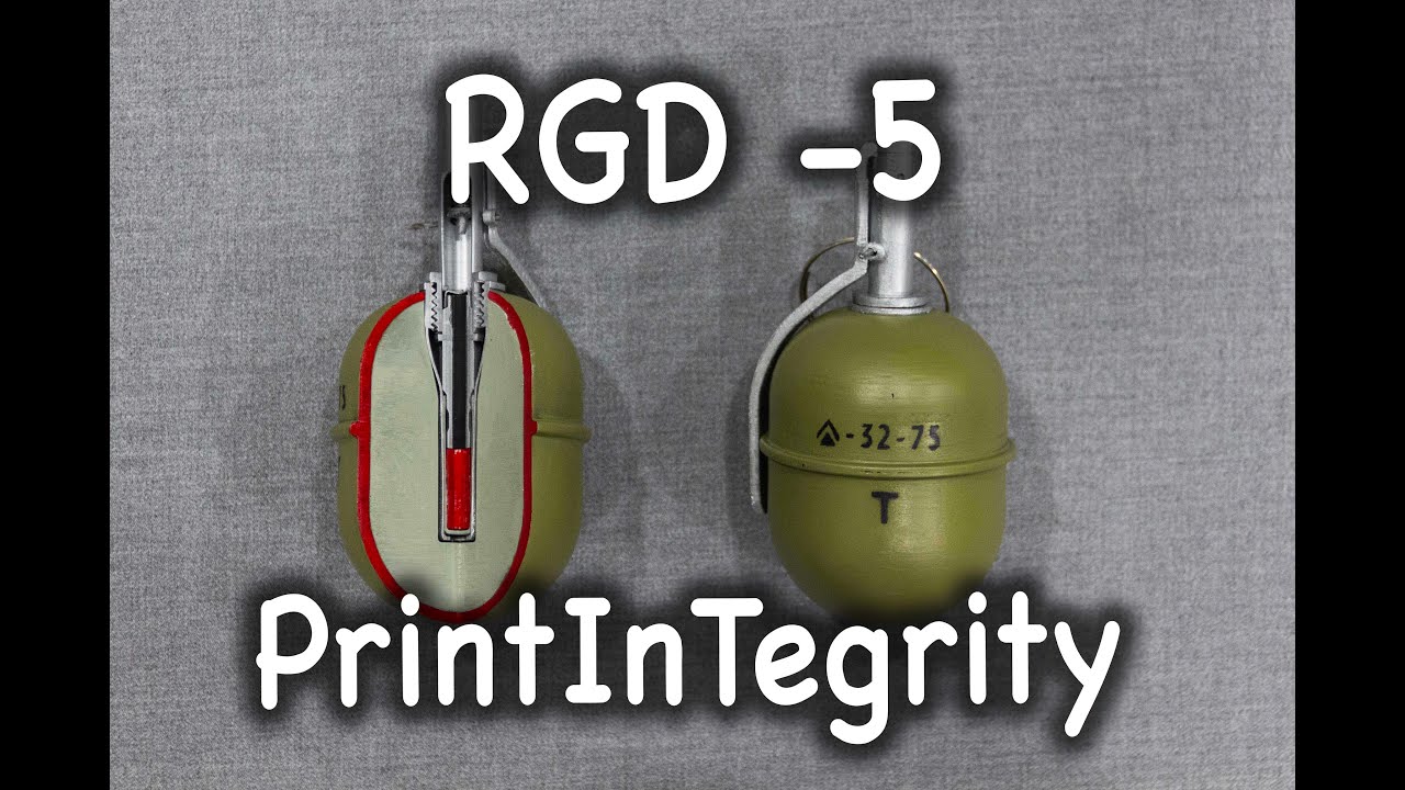 3D printed RGD 5 hand grenade