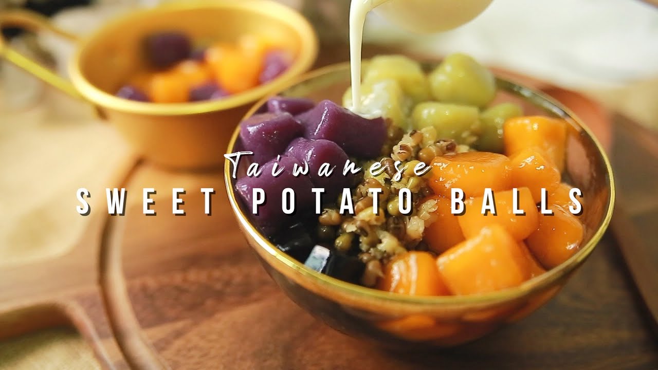 TAIWANESE SWEET POTATO BALLS DESSERT RECIPE || Easy Recipe for Pumpkin and Taro balls || 台灣九份地瓜圓芋圓