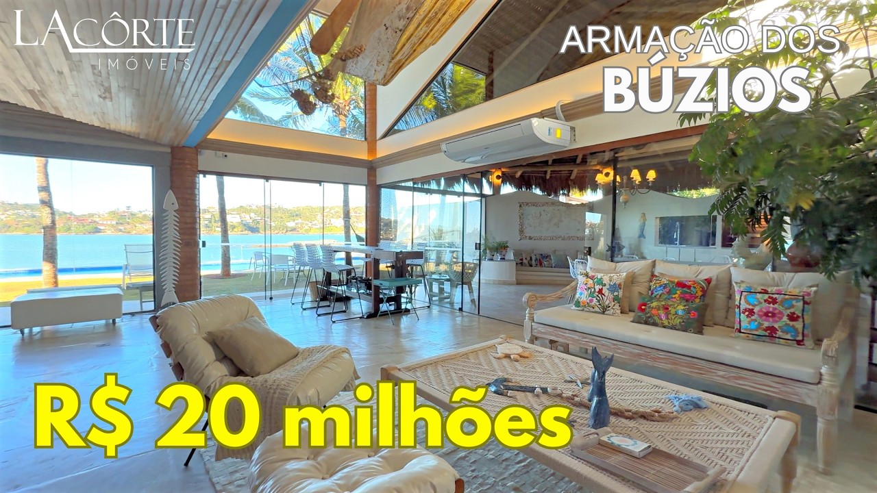 INCRÍVEL MANSÃO PÉ na AREIA projeto do FAMOSO HÉLIO PELLEGRINO, PRAIA da FERRADURA BÚZIOS frente mar