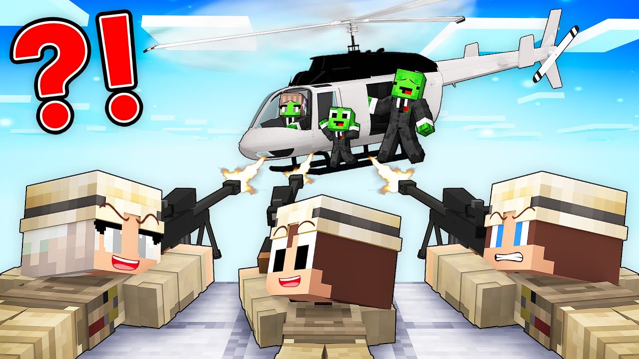 JJ's Snipers Family HUNT Mikey's Mafia Family in Minecraft - Maizen