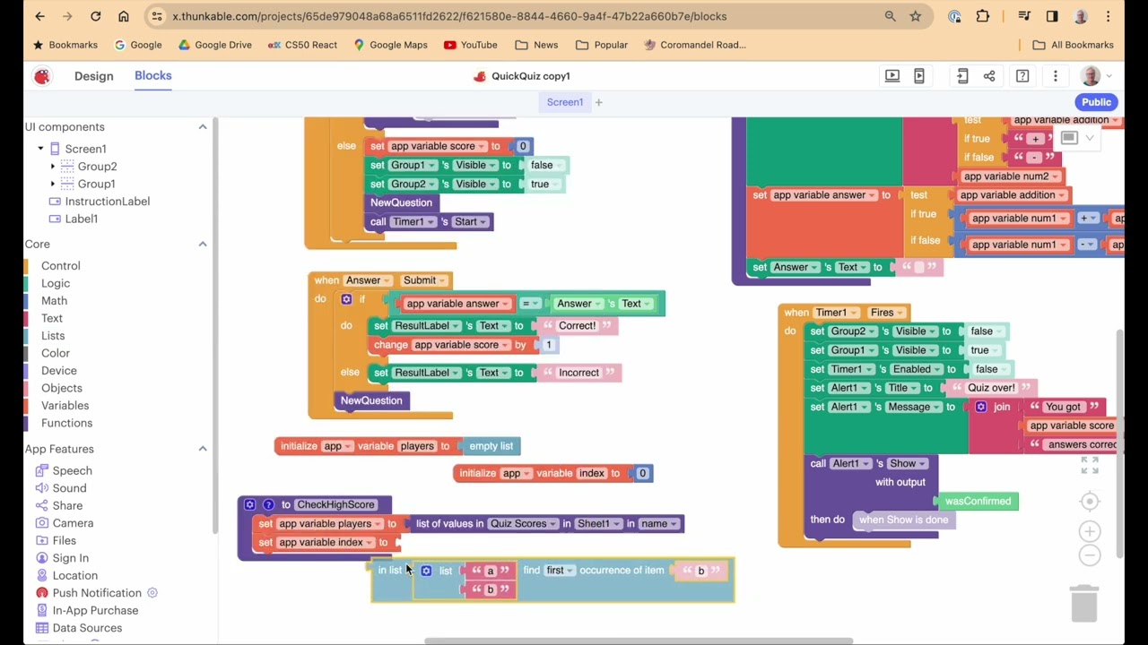 Build a Quick Quiz App with Thunkable | Technovation Project