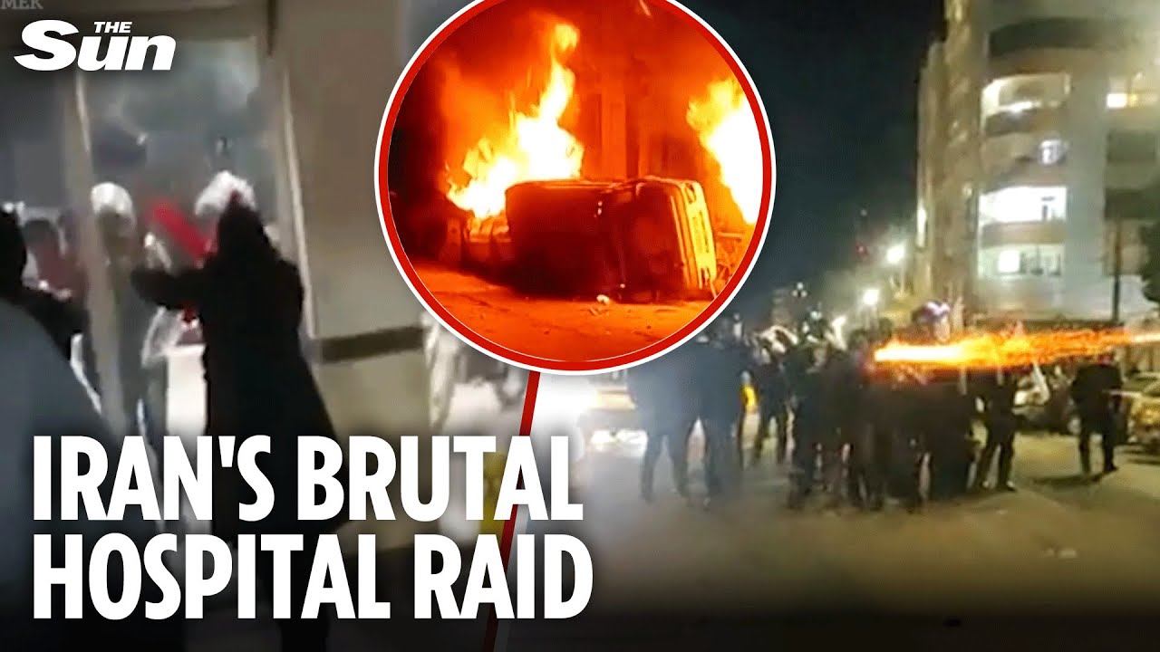 Horrifying moment Iranian security forces raid hospital and 'kidnap' people they shot in protests