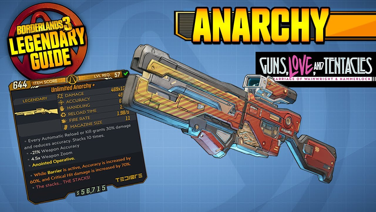 BORDERLANDS 3 | ANARCHY - Legendary Weapons Guide!!! Guns, Love & Tentacles DLC