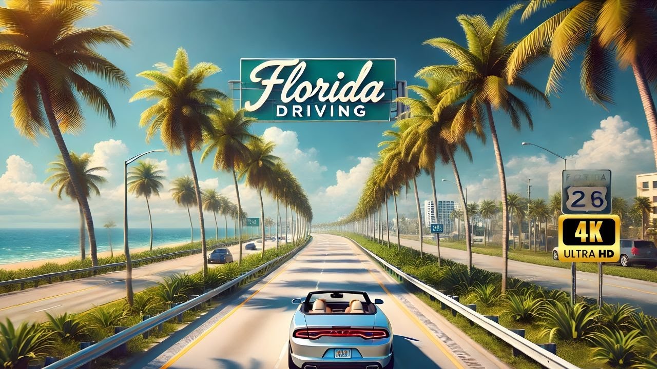 Relaxing Driving Florida 4K | Peaceful Palm Tree Roads, Coastal Views and Calm Scenic Drive