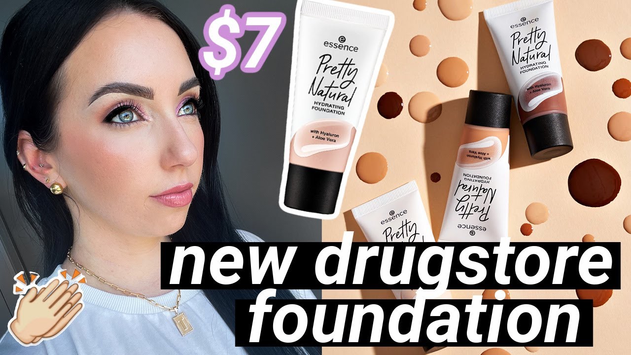 NEW FAVORITE $7 DRUGSTORE FOUNDATION?! // essence pretty natural review pale skin!