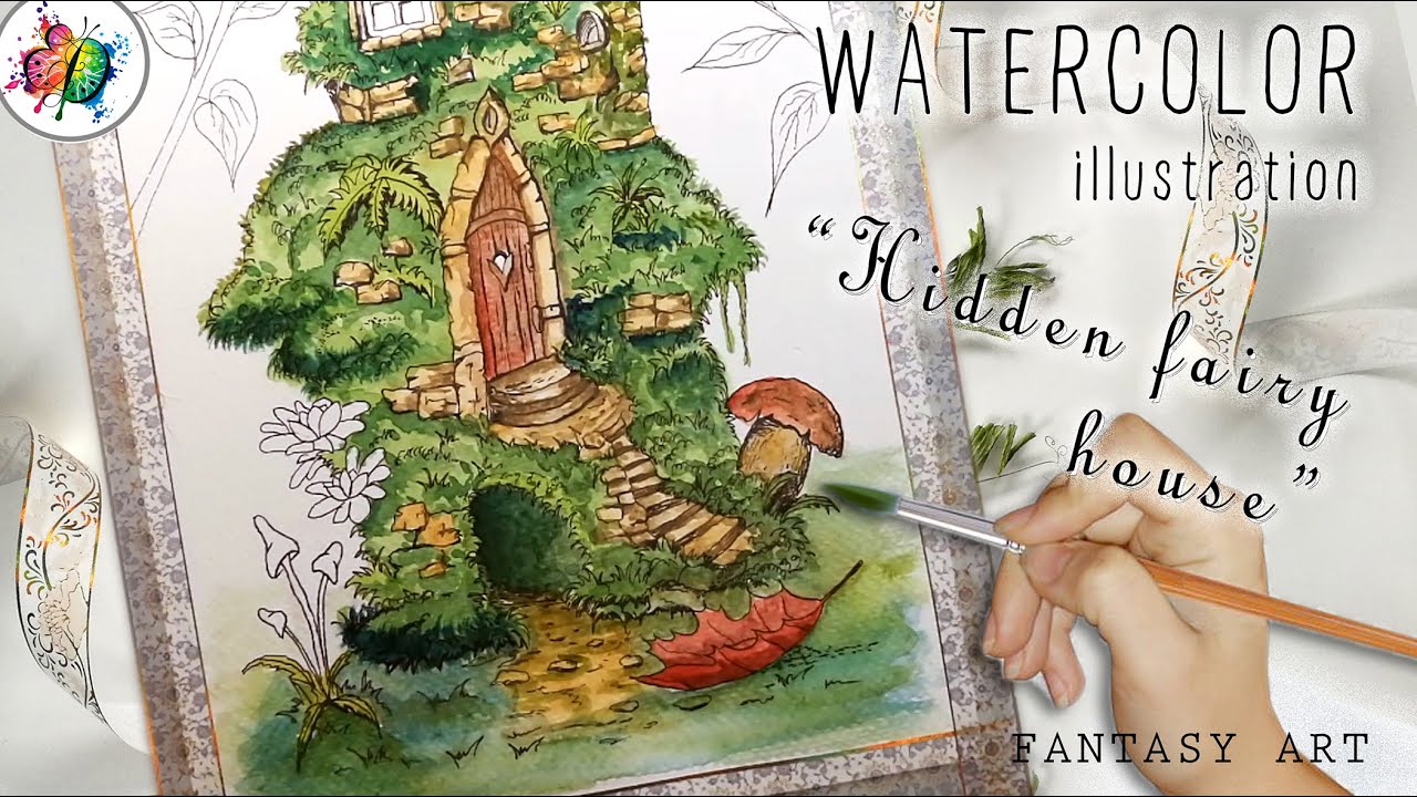 Fairy House WATERCOLOR illustration | Fantasy Art