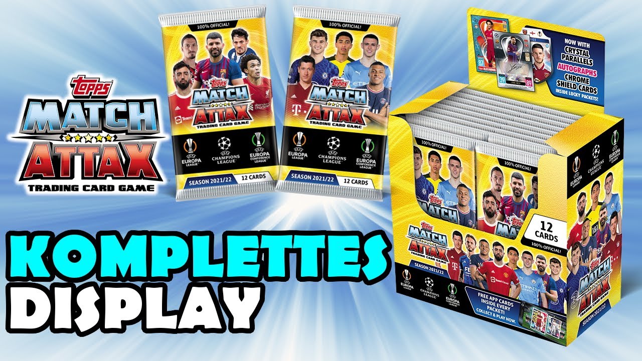 ⚽🔥KOMPLETTES DISPLAY Match Attax Champions League 21/22 - 50 Booster Opening, 288 Karten