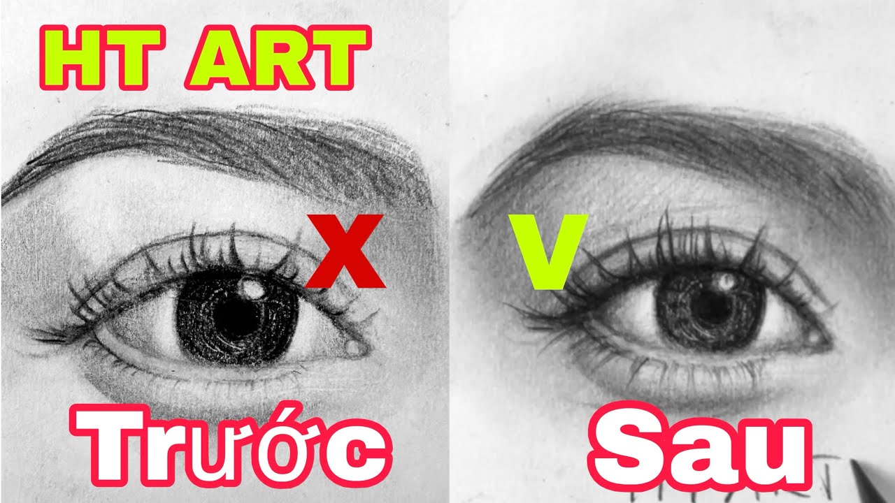 Vẽ mắt không có hồn và cách khắc phục / vẽ chân dung bút chì đẹp/ htart