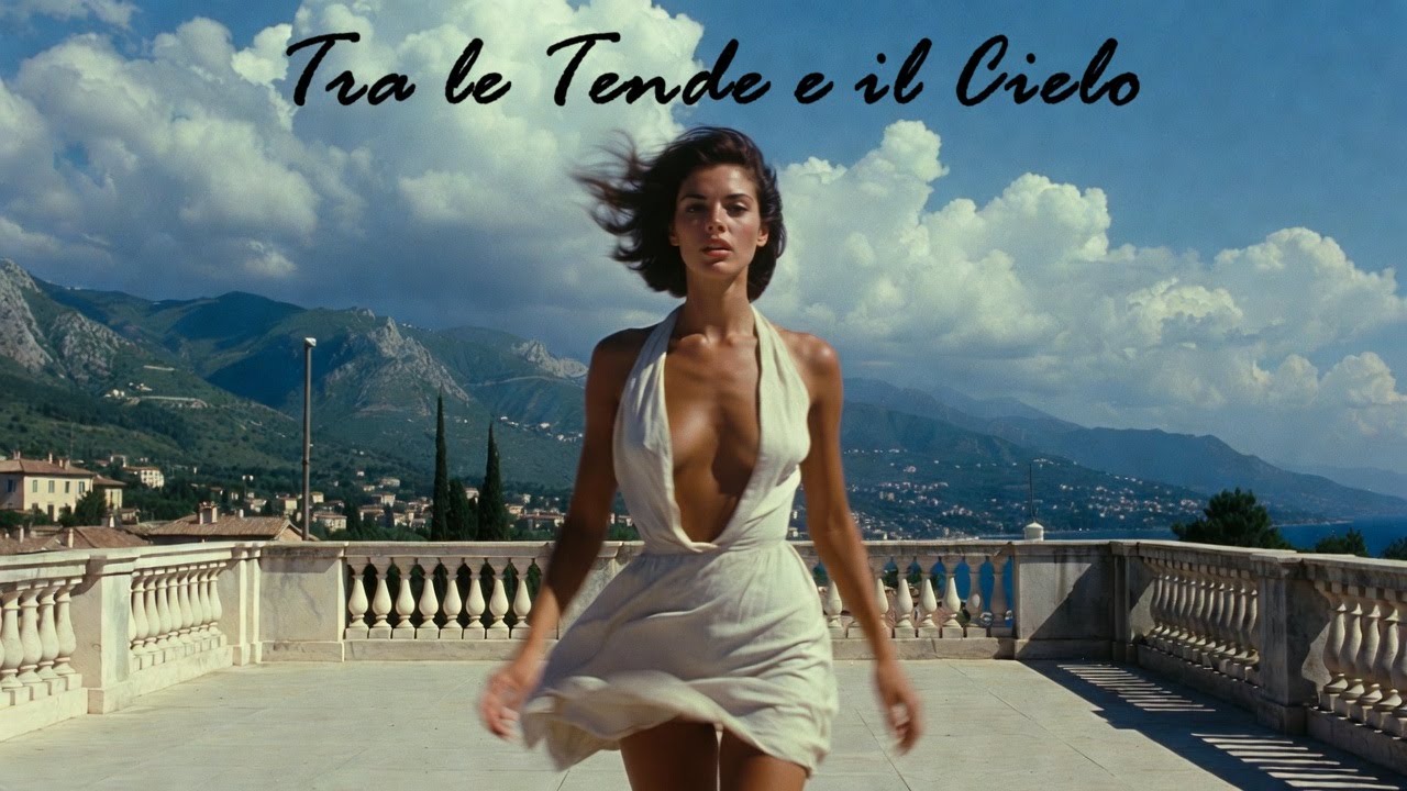 “Tra le Tende e il Cielo” 🌬️☀️ Italian Romantic Love Song — 1960s Riviera Style
