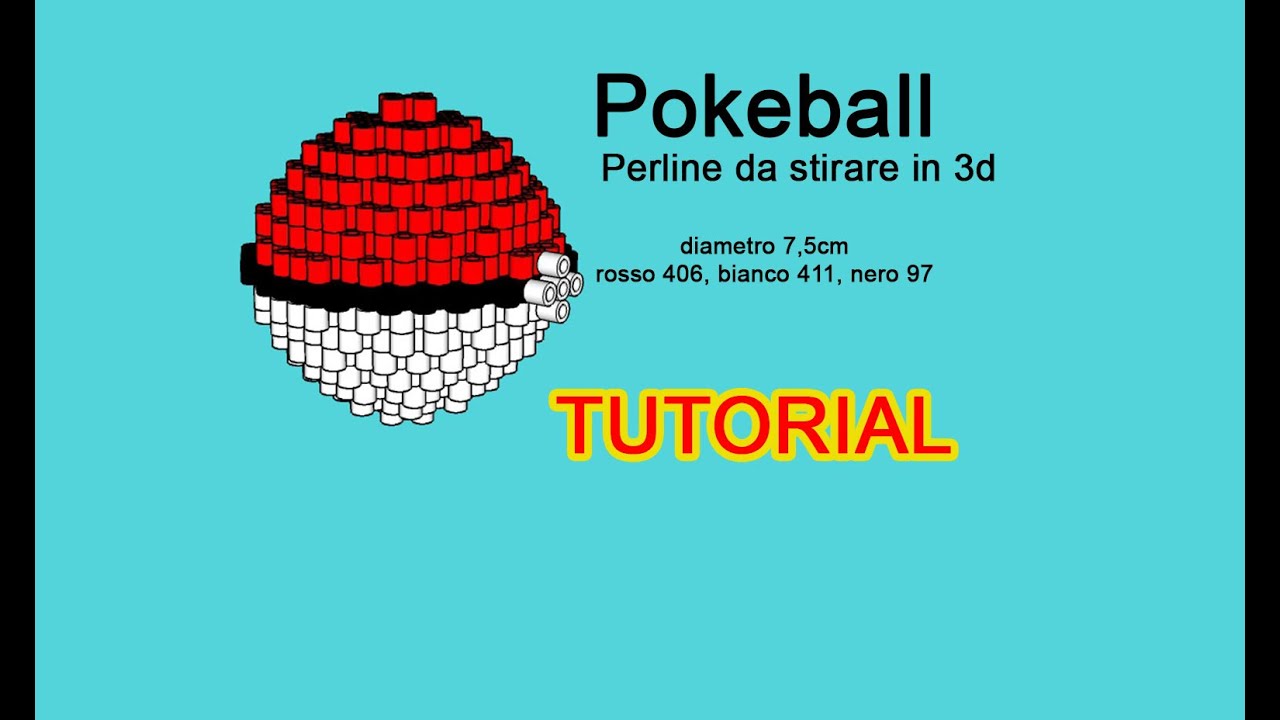 Tutorial schema Pokeball con le perline da stirare in 3D Hama Beads Pyssla