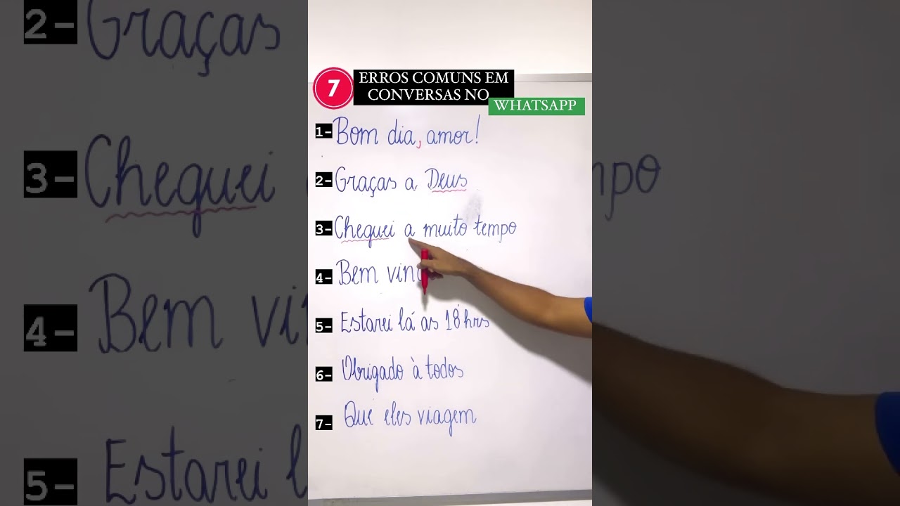 7 erros comuns em conversas no WhatsApp! #enem #concurso #dicas #portugu&ecirc;s #estudar