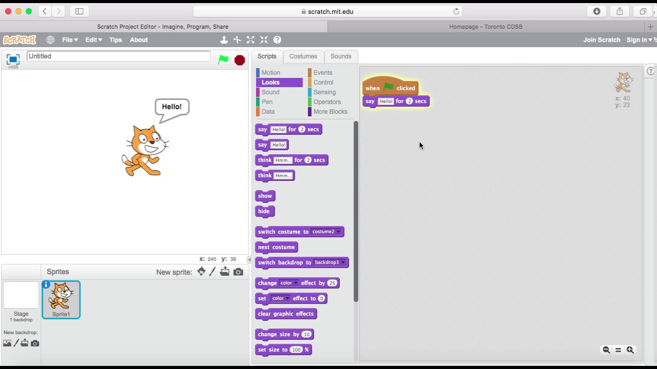 Say Hello & Say Hello For Scratch Looks Block Purple