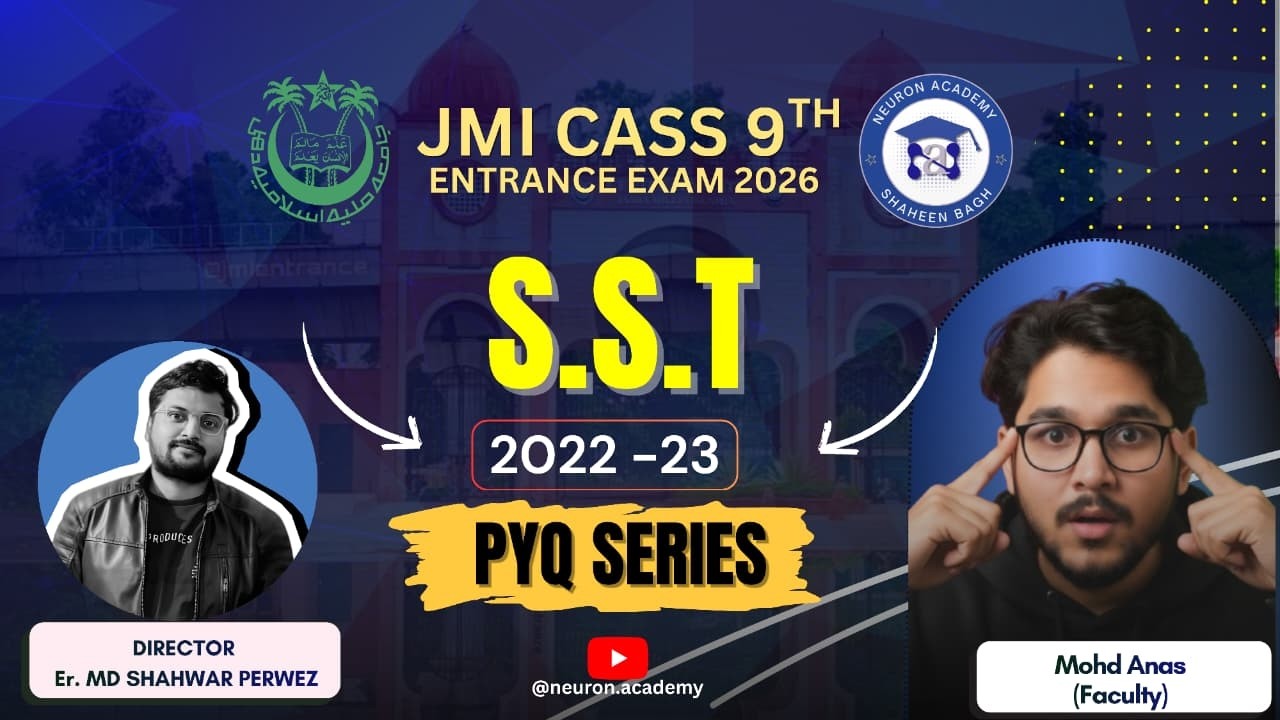 JMI Class 9th Entrance (SST) | PYQ Series | 2021-22 Paper Questions | Crack JMI 2026