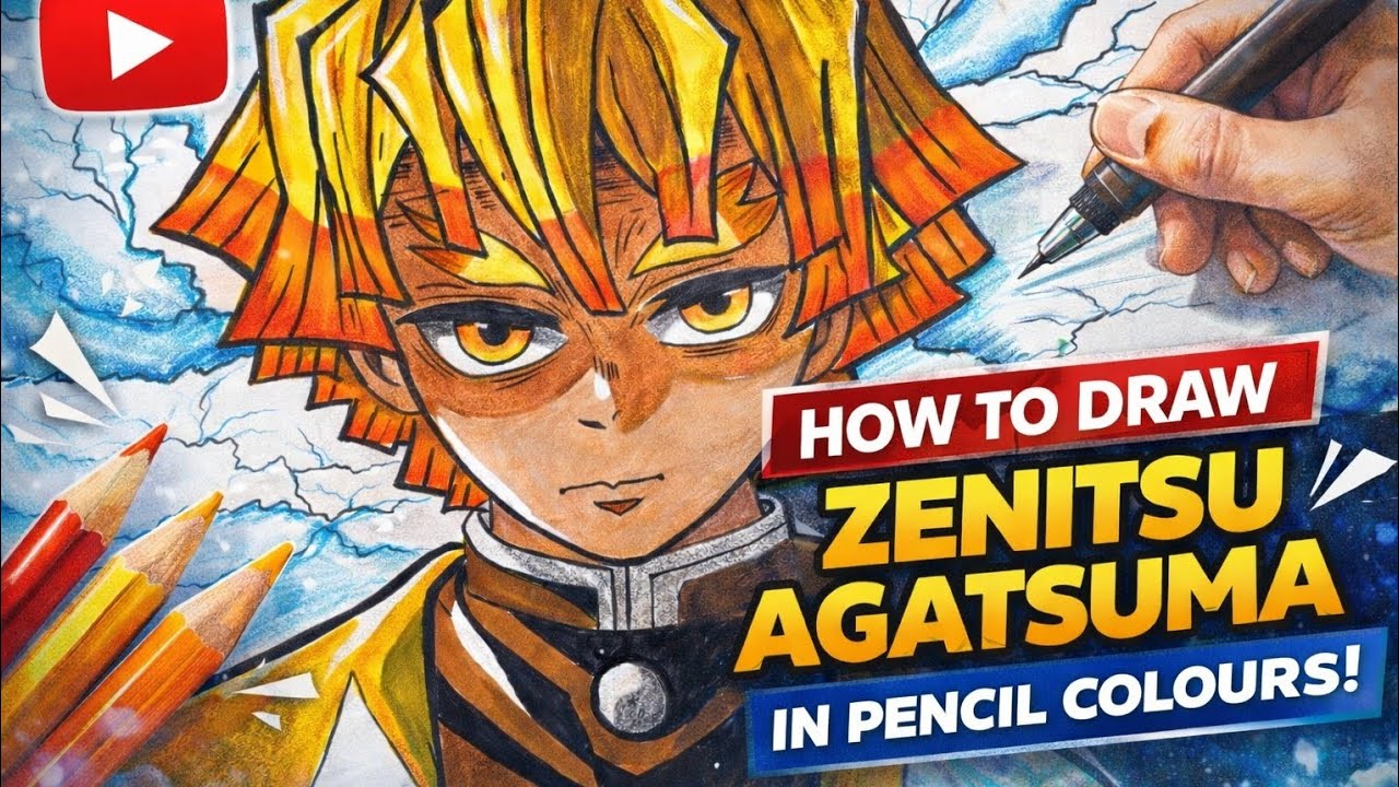 I Drew Zenitsu Agatsuma ⚡ | Demon Slayer Anime Drawing (Step by Step)