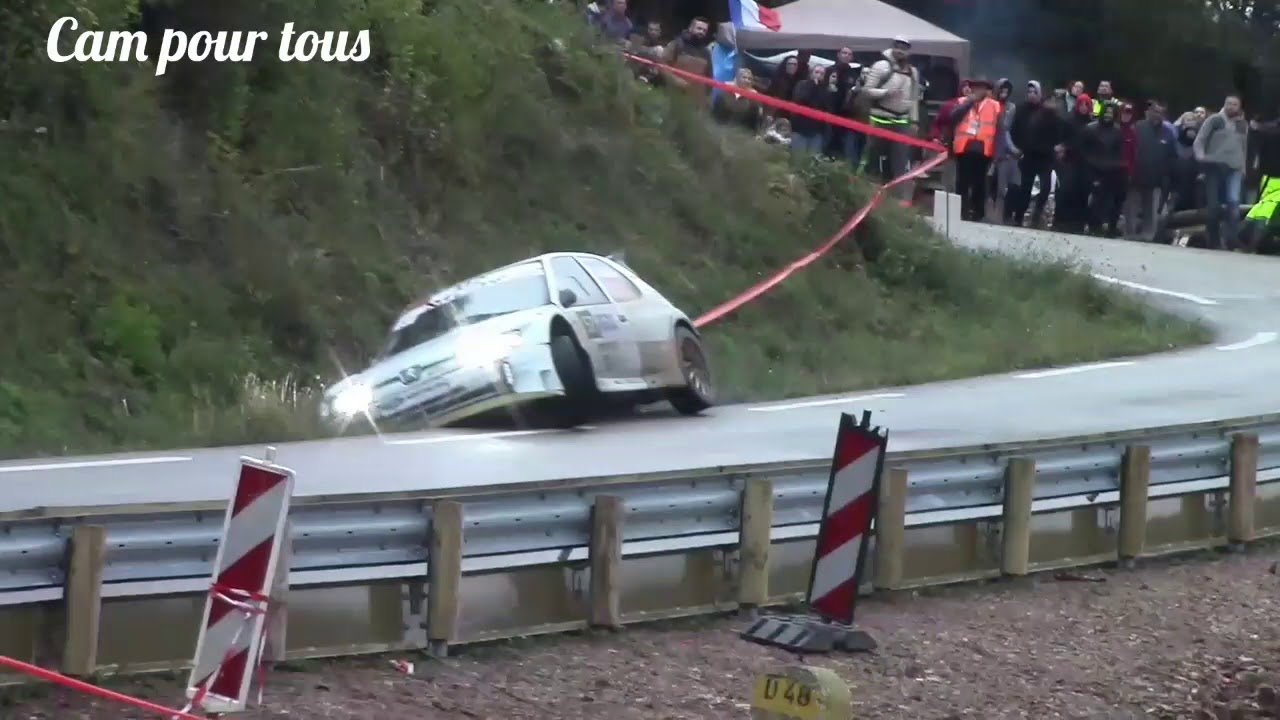Rally des Cévennes 2018. Montdardier. Slide de Brunet.  Spectacle.