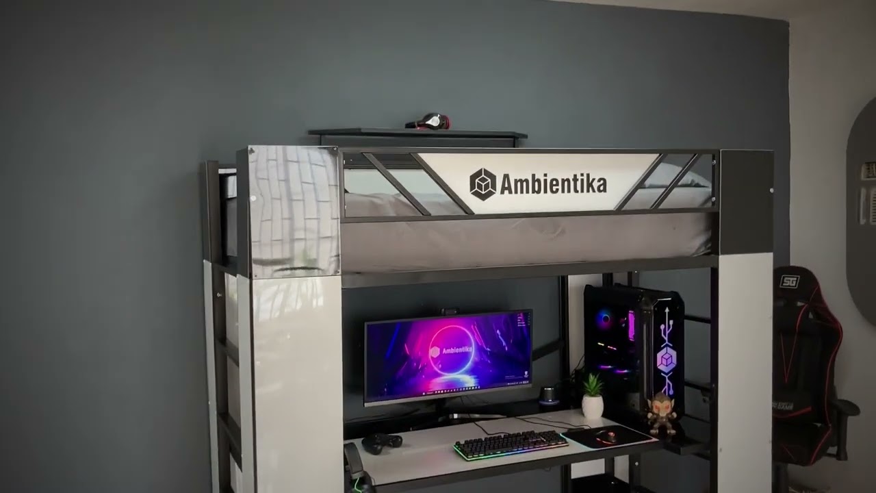 Bunk Station modelo X Litera / Cama Alta con Escritorio Ambientika