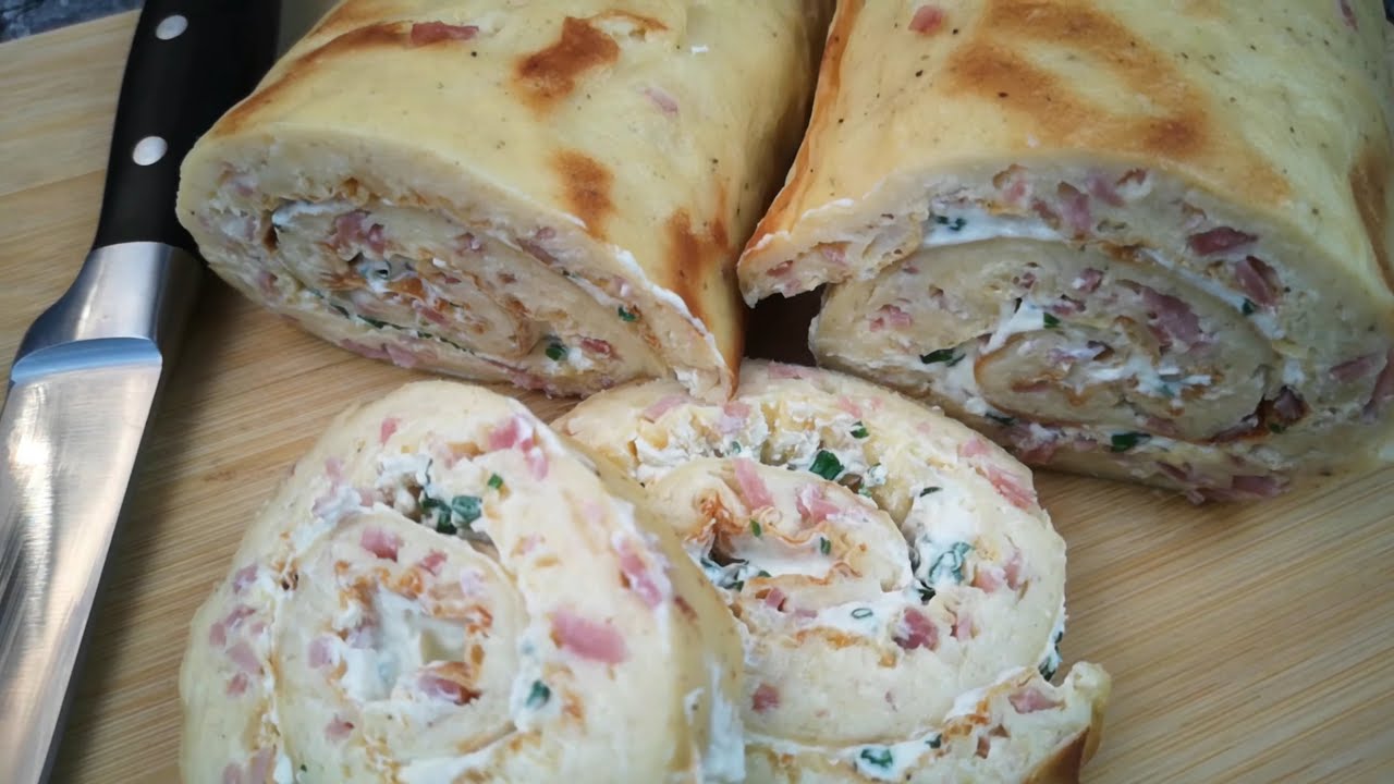 Eier Rolle Mit Schinken Und K&auml;se  - sehr lecker. . Яичные РУЛЕТИКИ с Сыром и Ветчиной.