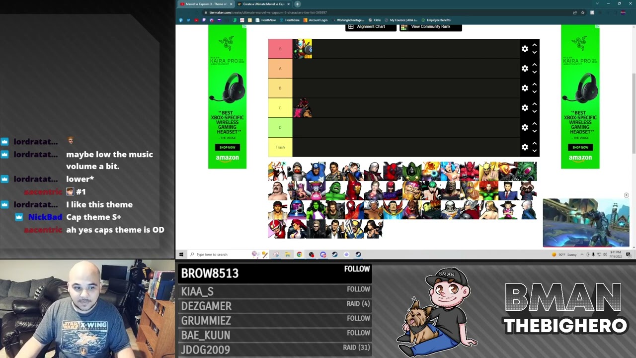 UMVC3 Character Theme Tier List!