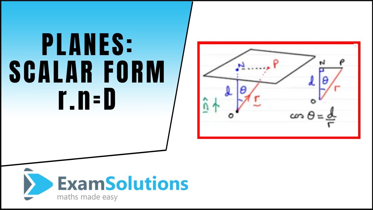 Planes - Scalar Product Form r.n=D : ExamSolutions Maths Revision