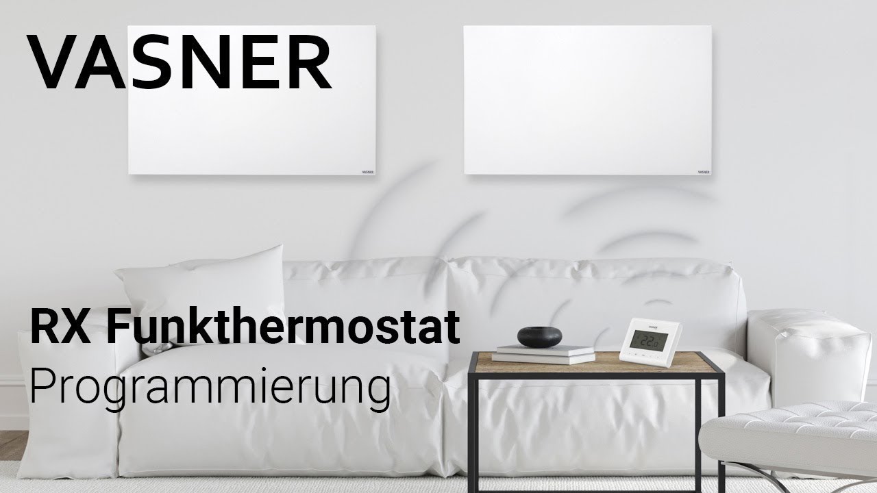 VASNER RX Funkthermostat-Sender | Programmierung & Kopplung mit Funk Infrarotheizung