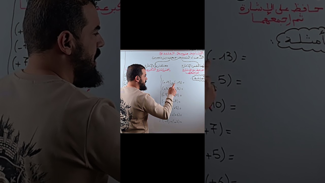 ثانية متوسط: الحلقة الرابعة جمع عددين نسبيين 