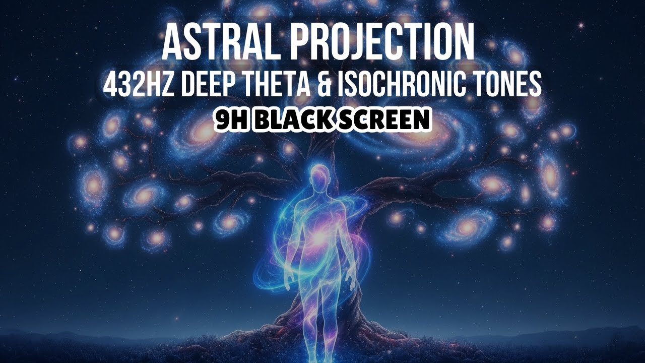 9-Hour Astral Projection & Lucid Dreaming Meditation | Theta Waves + Isochronic Tones | Black Screen