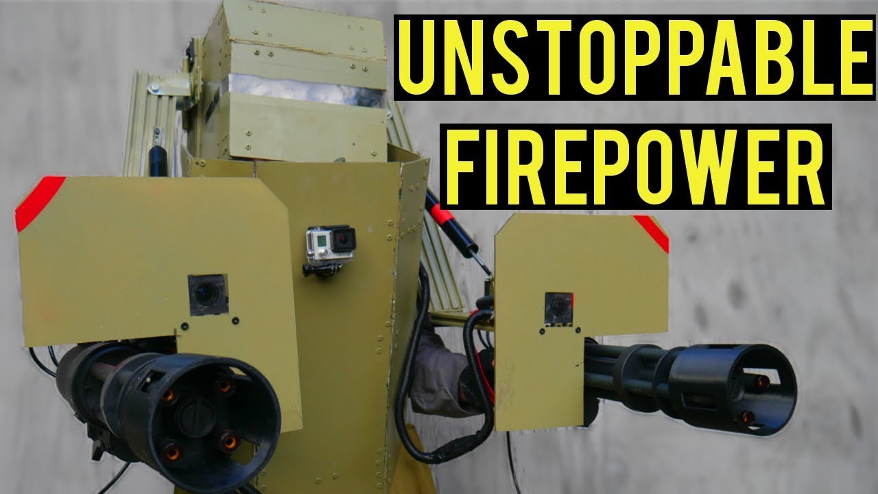 Unstoppable Airsoft Firepower | Airsoft Mech Suit with Dual Mini-Guns! Ballahack Airsoft 10 Year