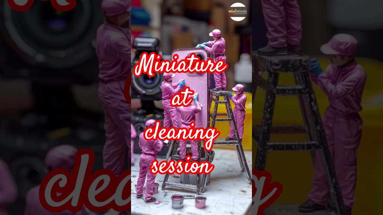 Miniature Cleans an IPhone 📱 and Camera 📷 