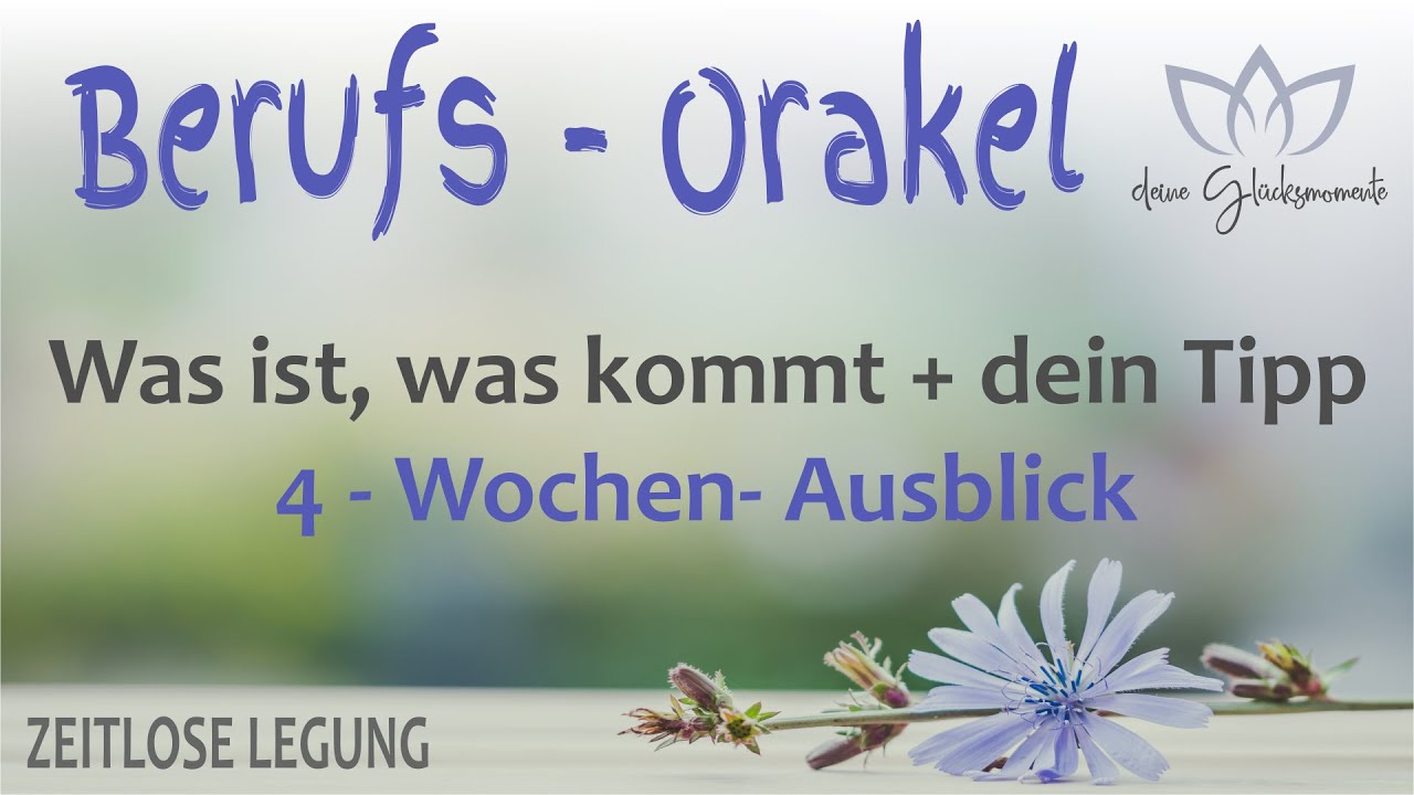 Berufsorakel *WAS IST, WAS KOMMT & DEIN TIPP* 4-Wochen - Ausblick  - zeitlos - Tarot+Orakel - Karten