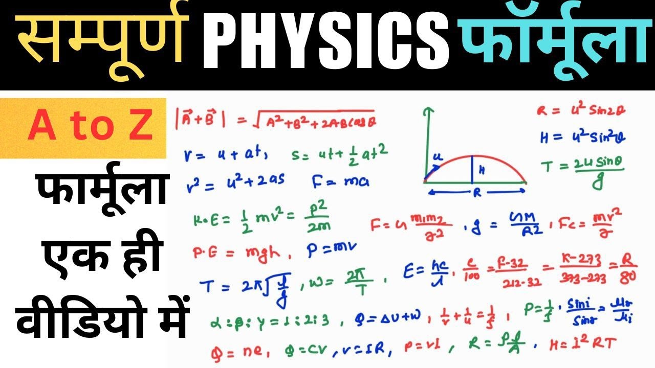 Physics Formula || सम्पूर्ण Physics फॉर्मूला || NCERT Physics || RRB ALP | RRB Technician | RRB RPF