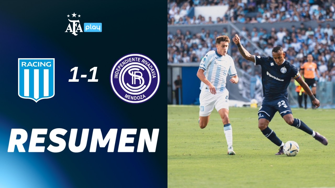 Con uno menos, Racing se lo empató 1-1 a Independiente Rivadavia en el Cilindro