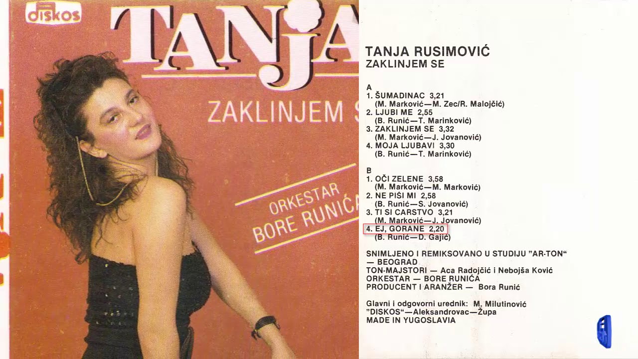 Tanja Rusimovic - Ej, Gorane - (Audio 1990)