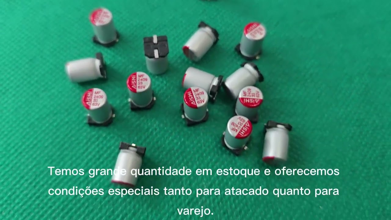 Capacitor Eletrolitico 33uf/63v Smd 6,3x10,5mm Aishi - Atacado e Varejo - Santa Efigenia