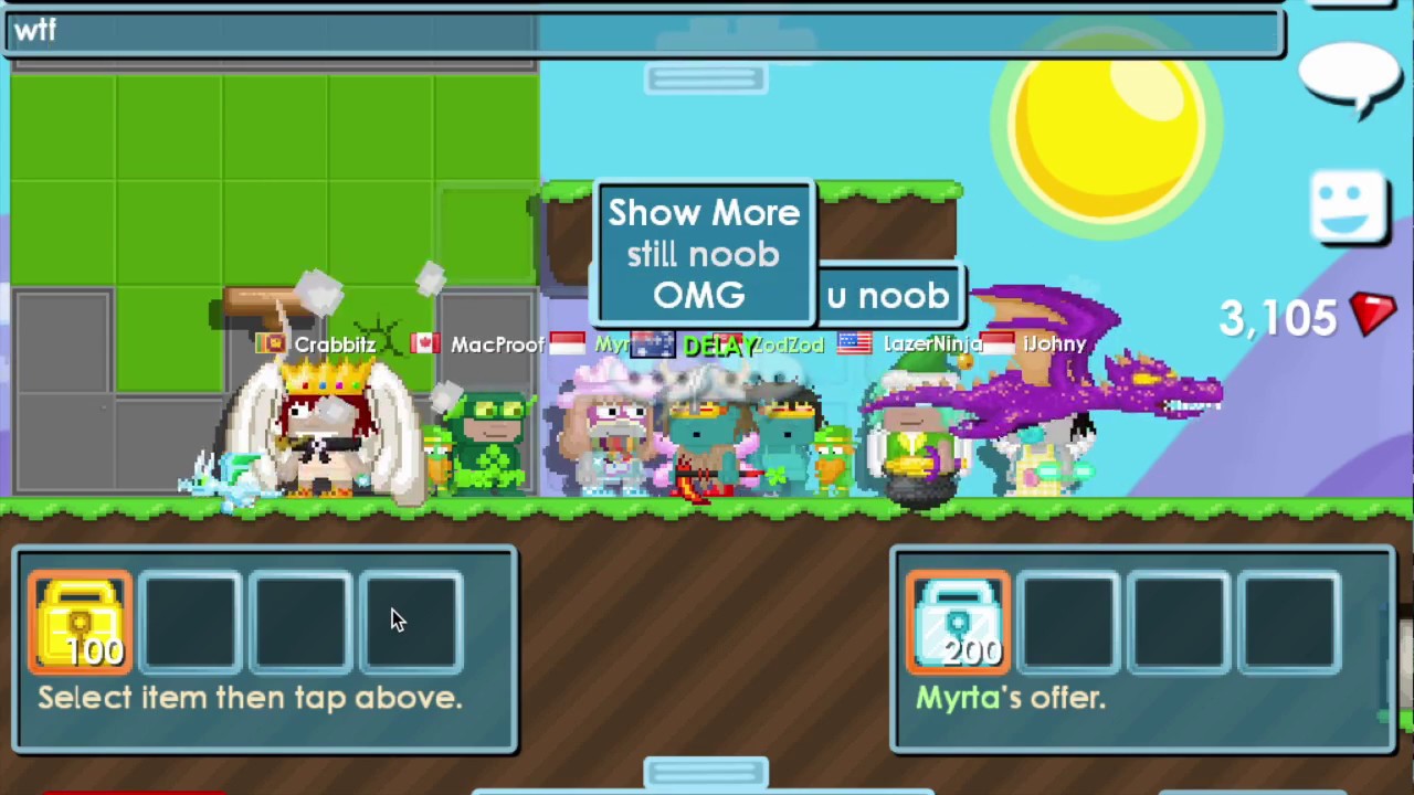 Growtopia - Types of Noobs!