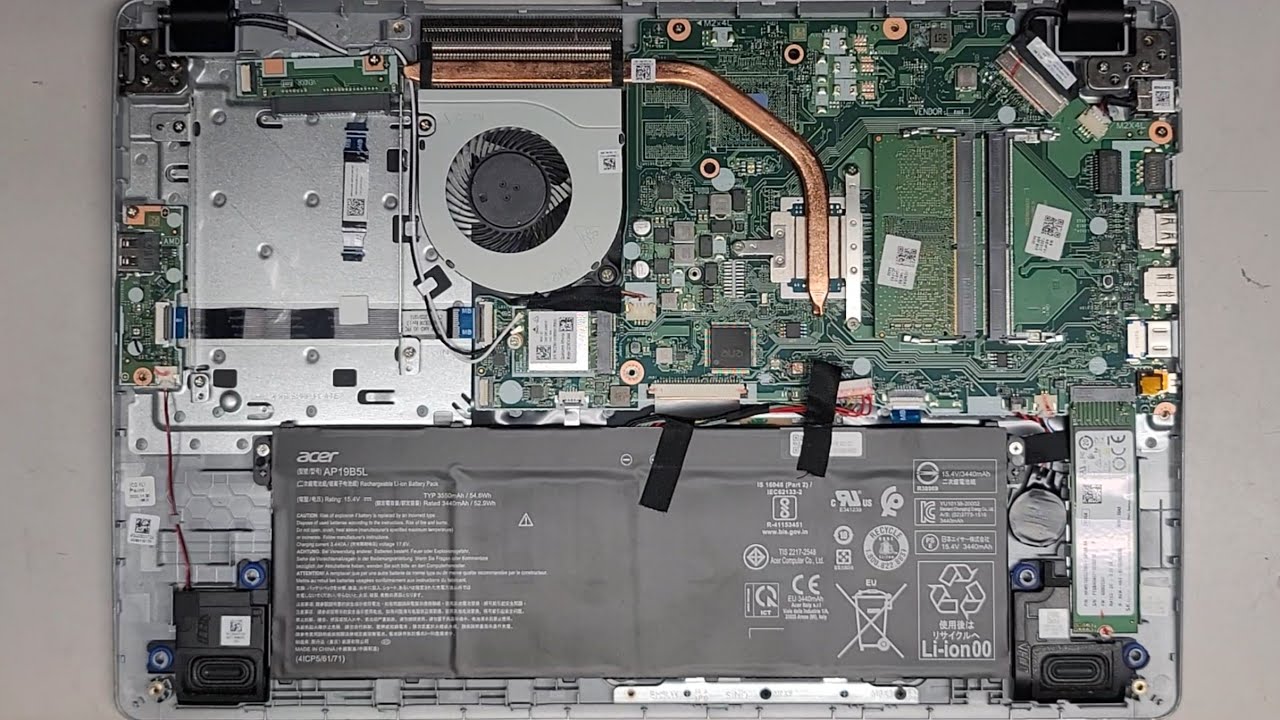 Acer Aspire 5 N19C3 Disassembly RAM SSD Hard Drive Upgrade Battery Motherboard Replacement Repair