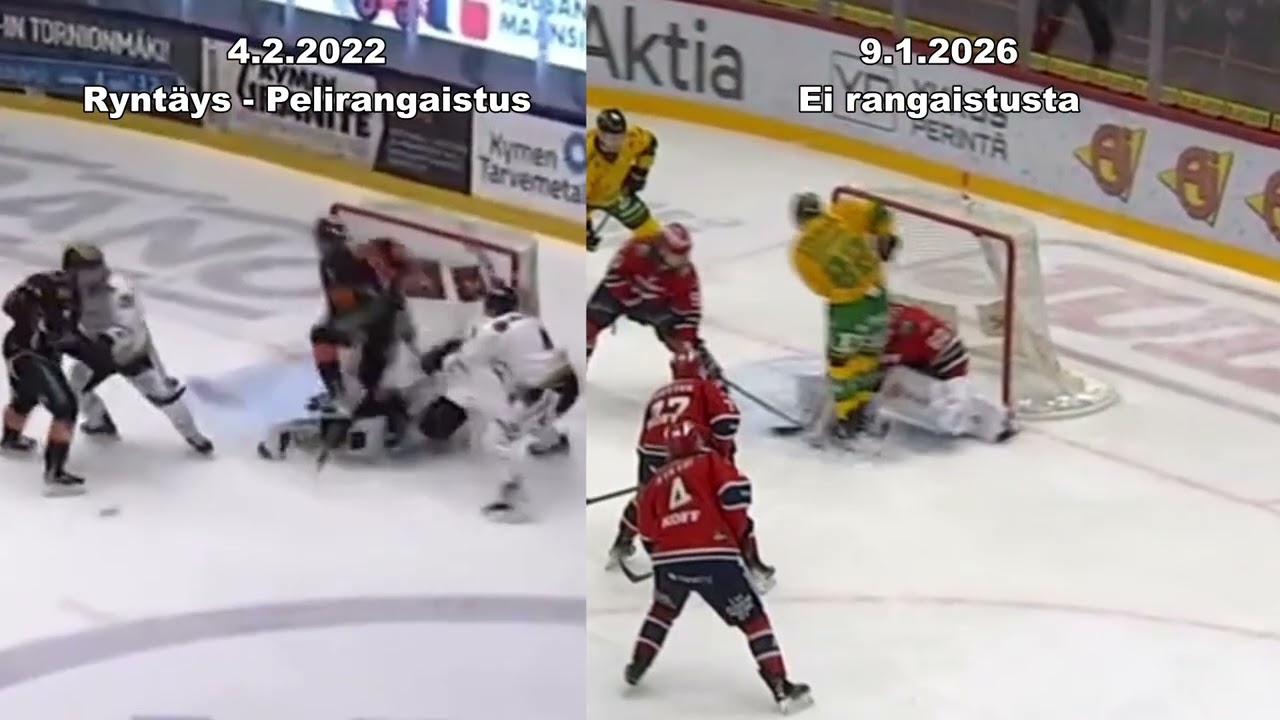 Teemu Engberg ajaa maalille 2022 (vs. Kärpät) ja 2026 (vs. HIFK)
