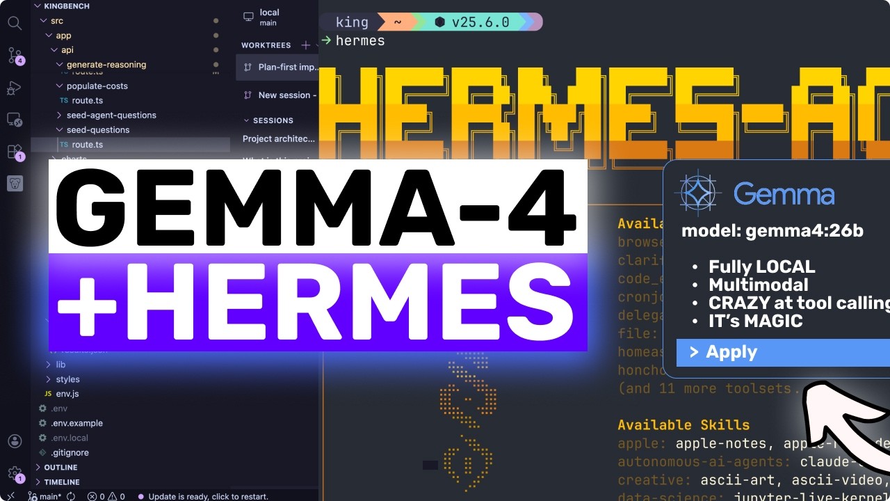 Gemma 4 + Hermes/OpenClaw: КАК ЭТО ВОЗМОЖНО? ПОЛНОСТЬЮ ЛОКАЛЬНЫЙ ИИ-АГЕНТ, КОТОРЫЙ ДЕЙСТВИТЕЛЬНО ...